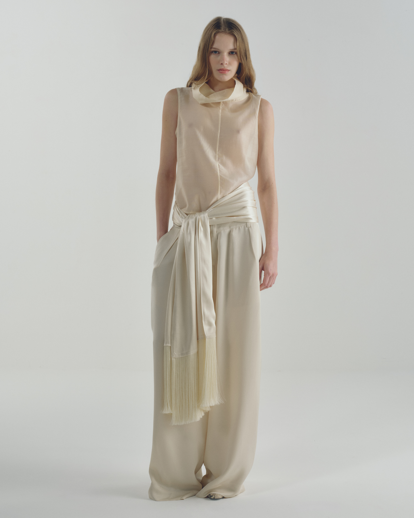 Echarpe Franjas Creme