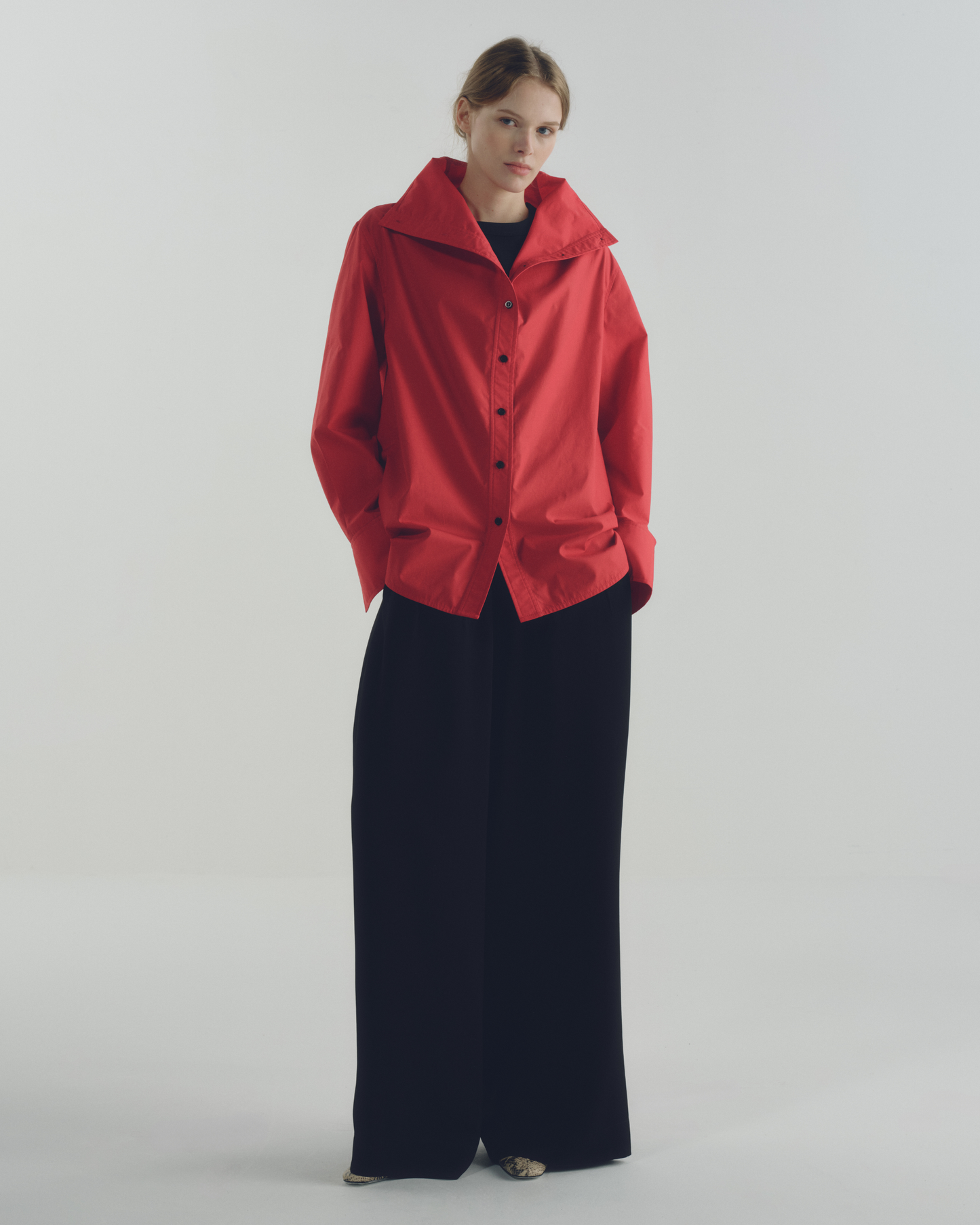 Camisa Oversized Gola Alta Vermelha
