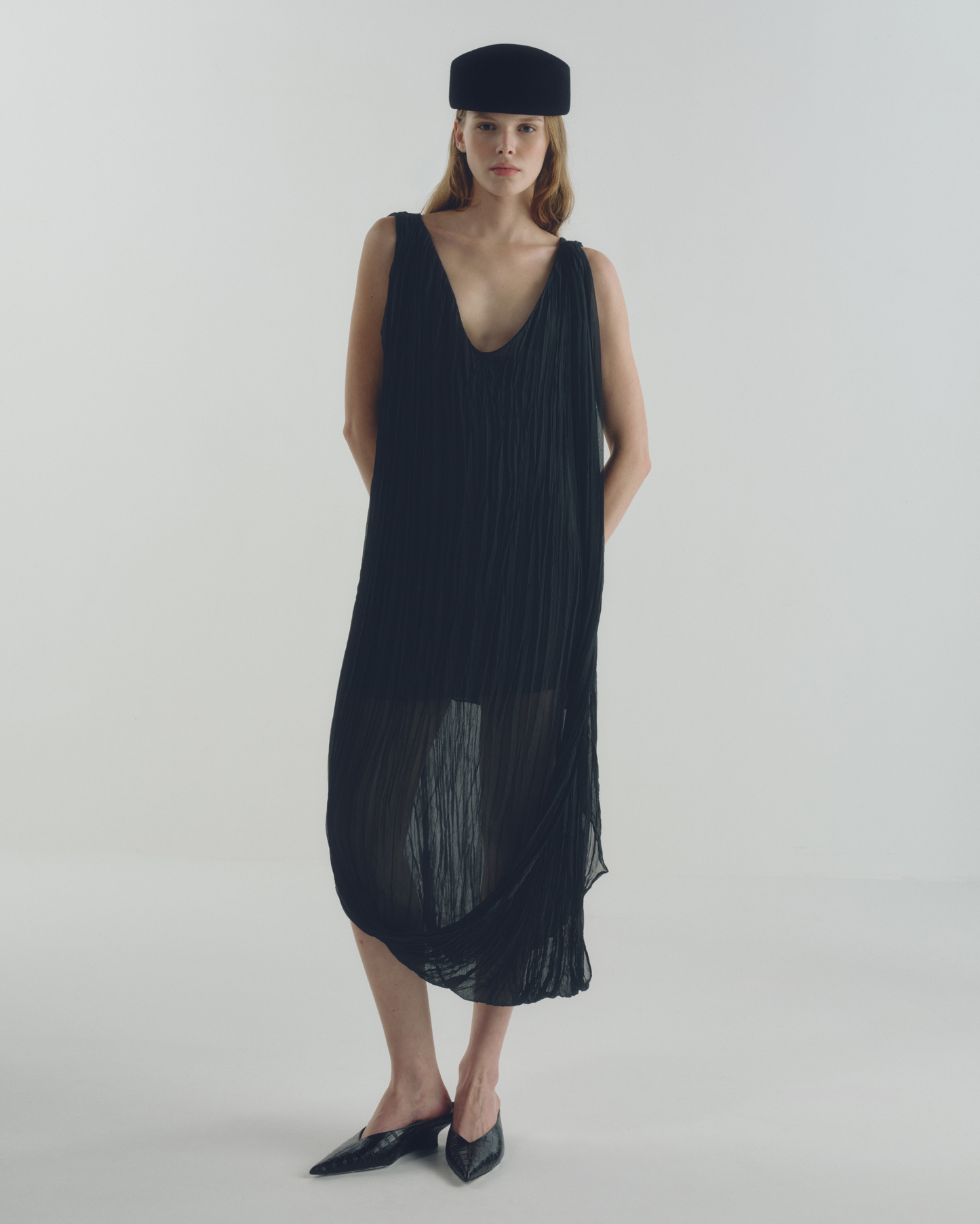 Vestido Wrinkled Preto