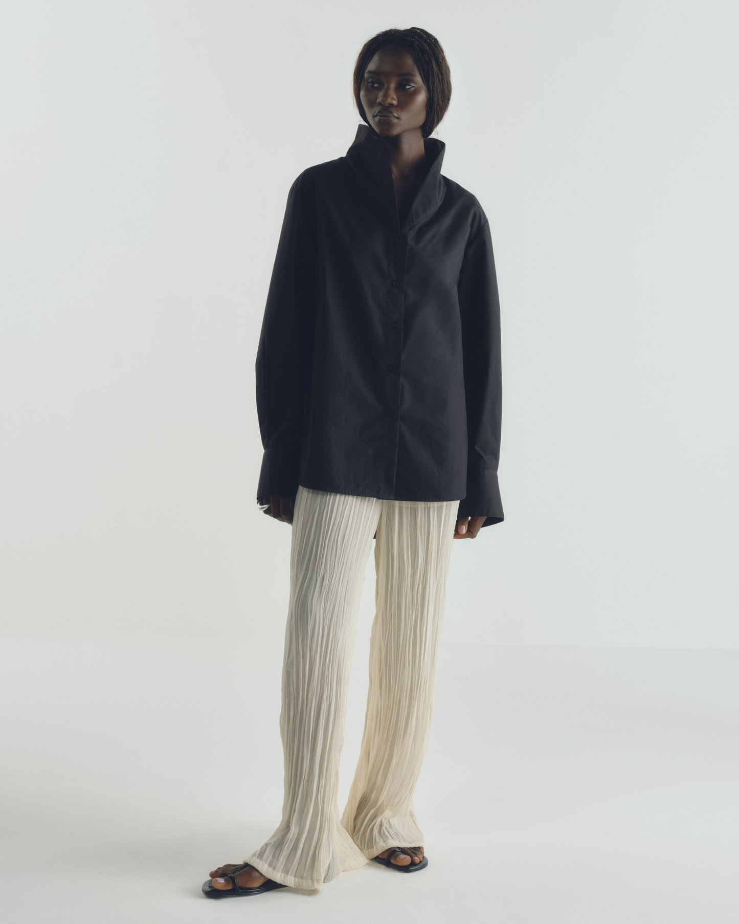Calça Wrinkled Creme