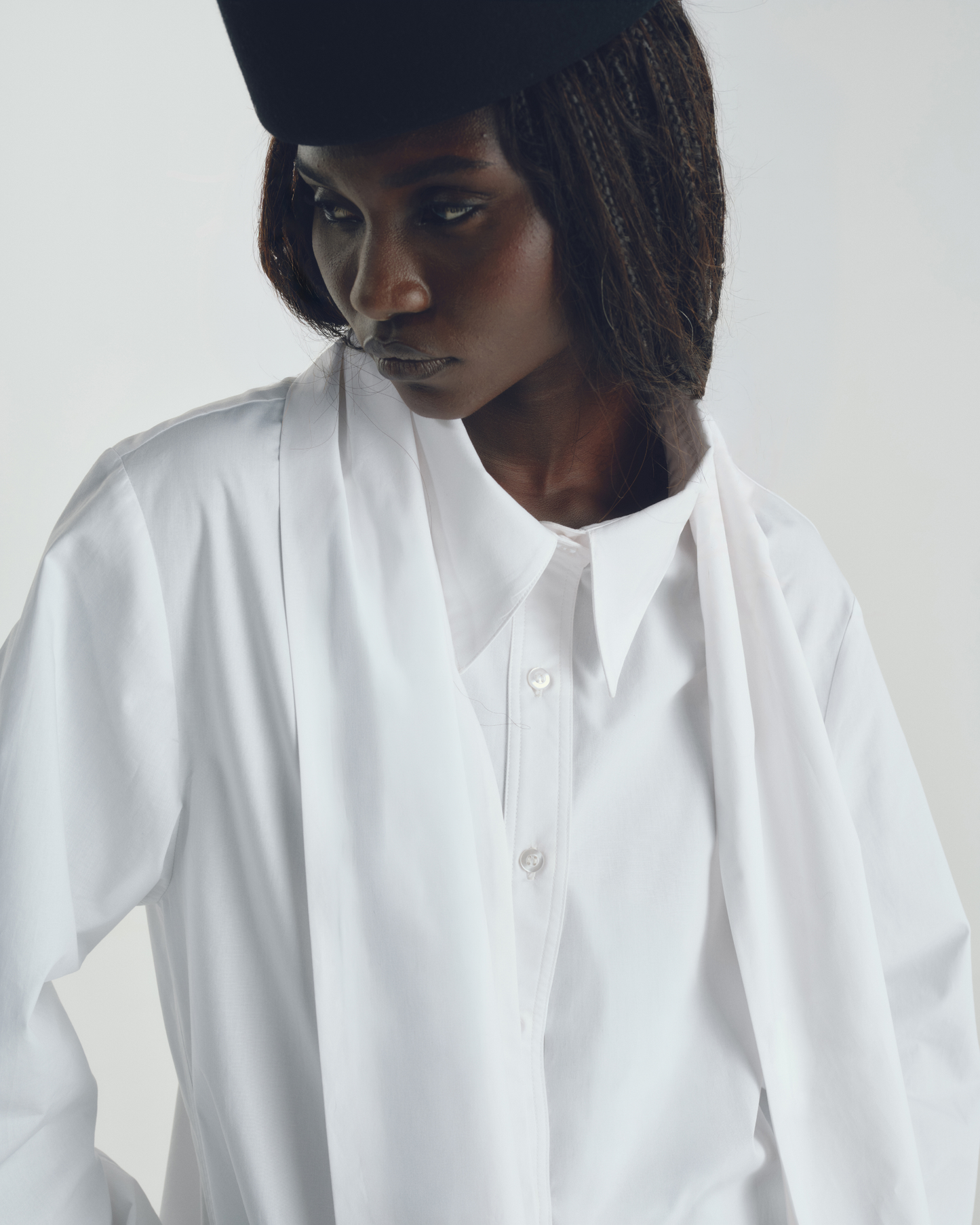 Camisa Oversized Echarpe Branca