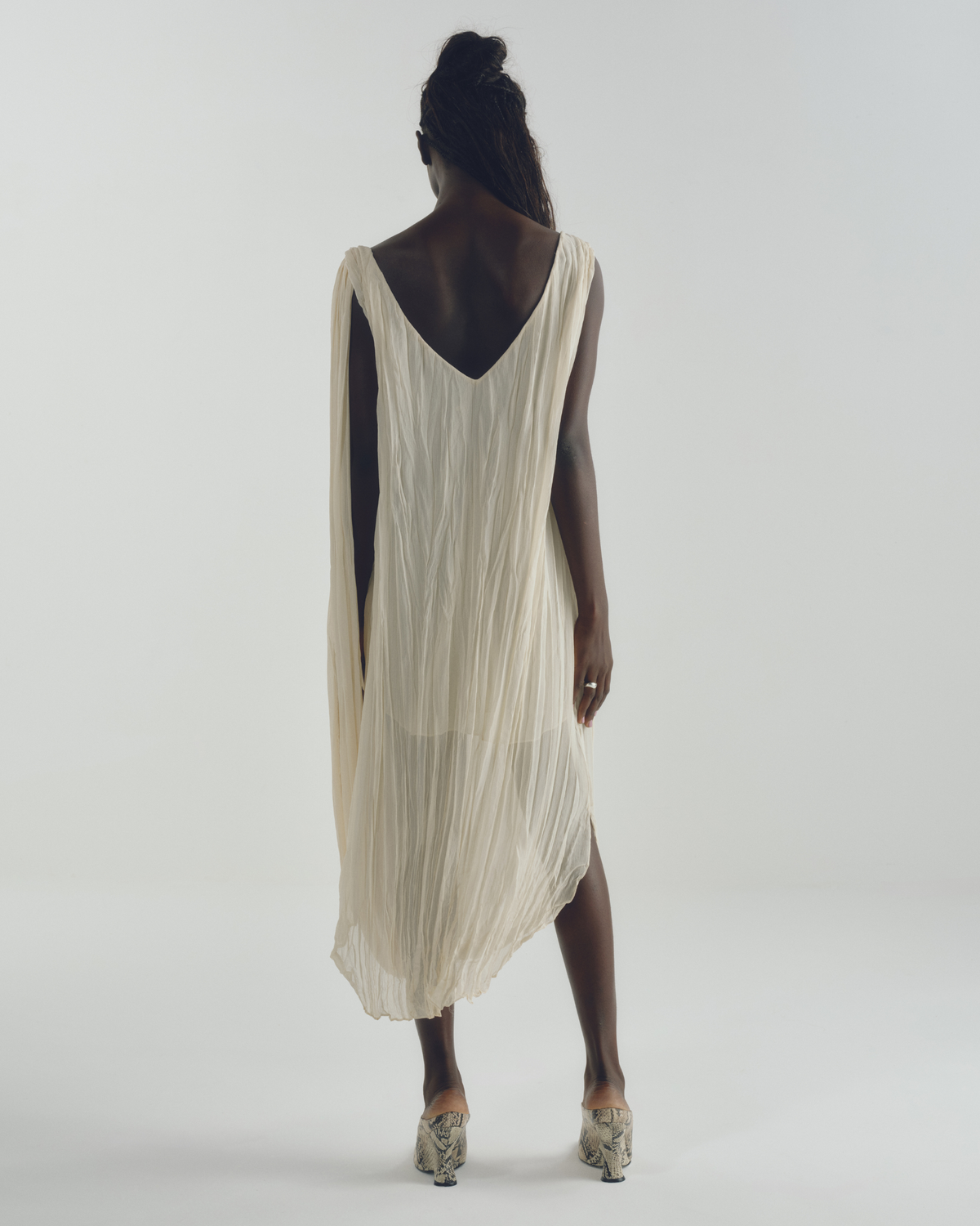 Vestido Wrinkled Creme