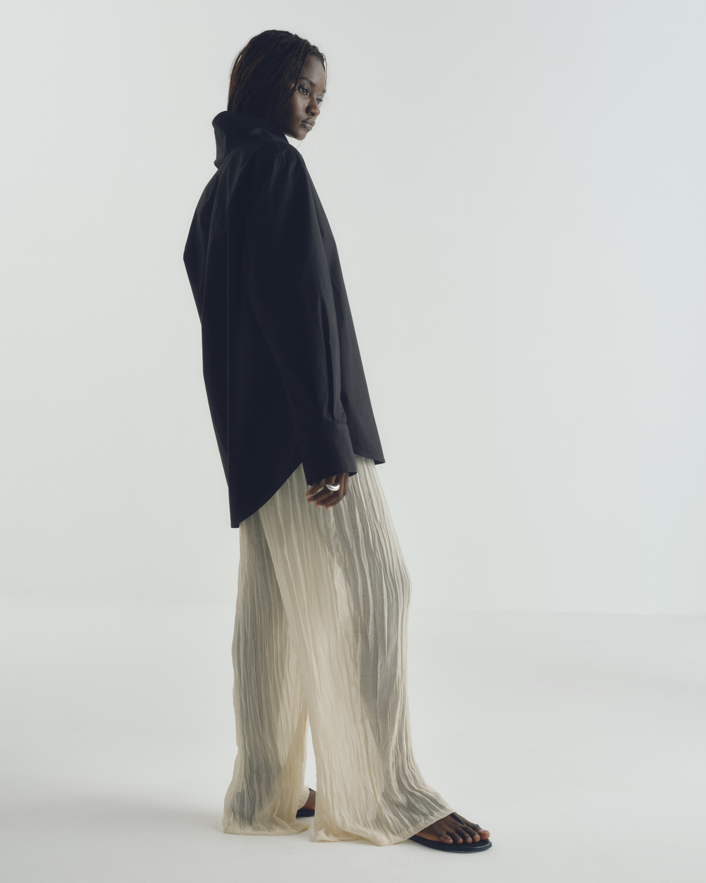 Calça Wrinkled Creme