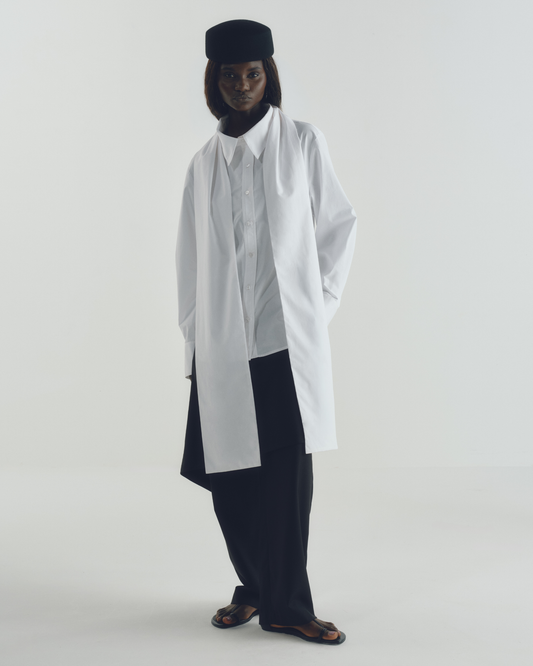 Camisa Oversized Echarpe Branca