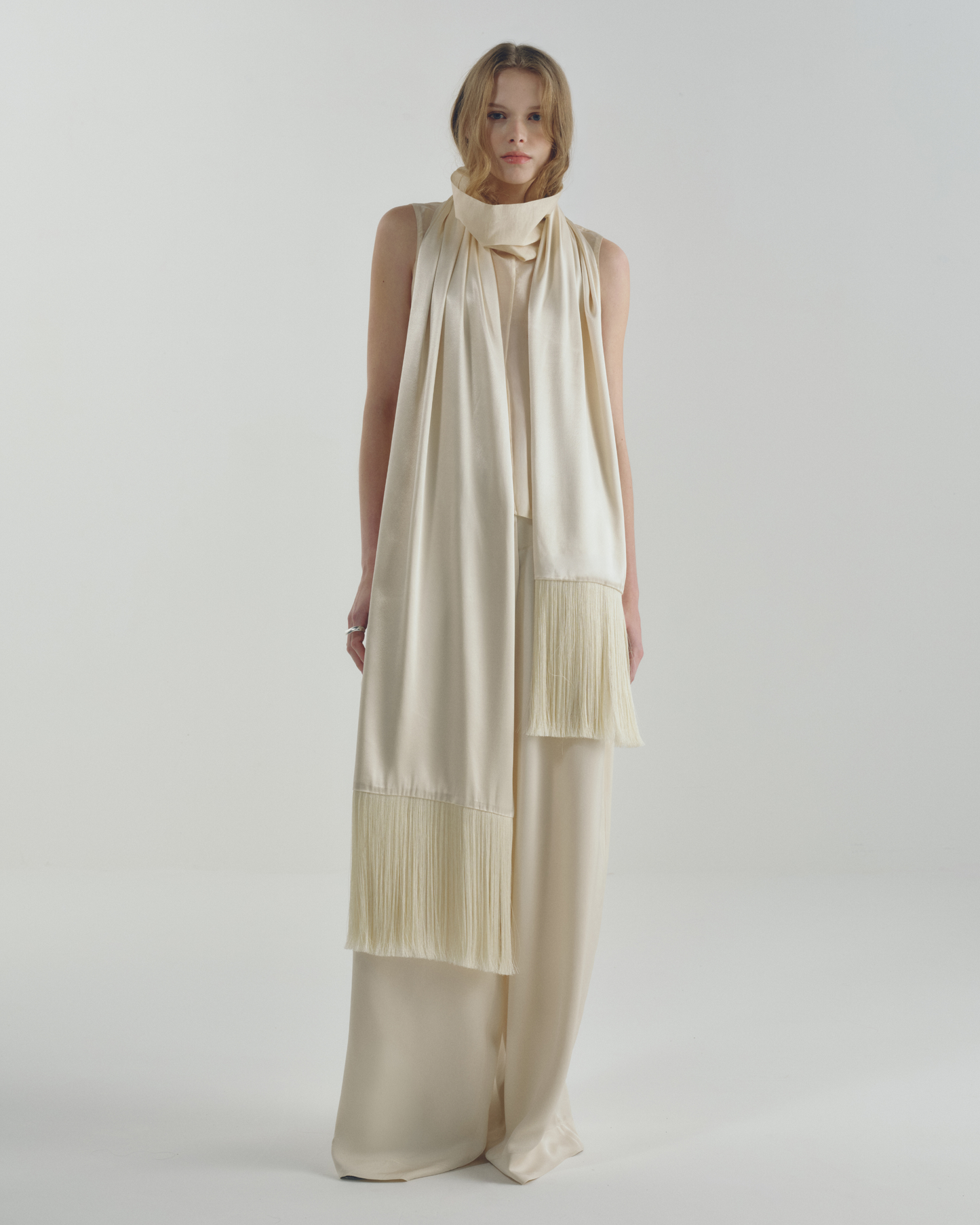 Echarpe Franjas Creme