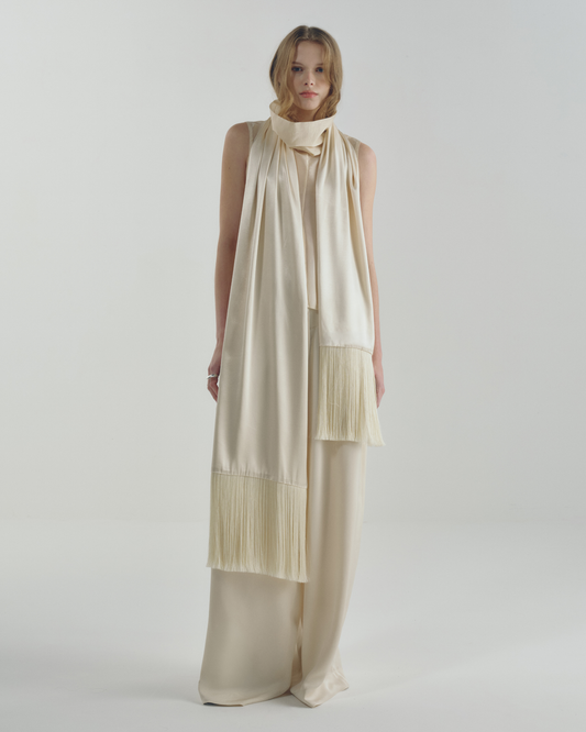 Echarpe Franjas Creme