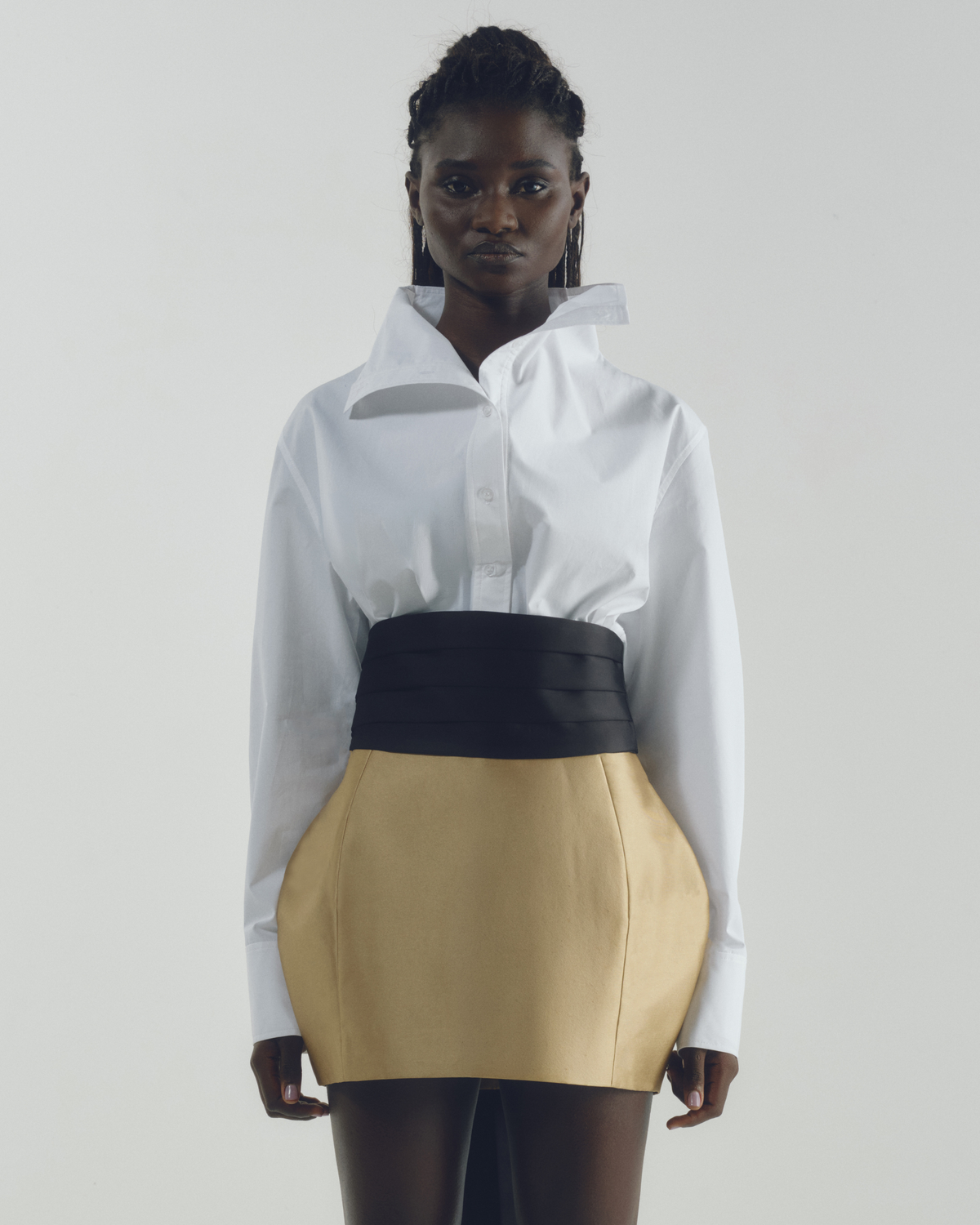 Camisa Oversized Gola Alta Branca