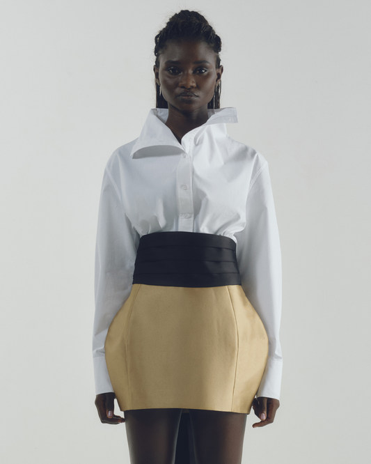 Camisa Oversized Gola Alta Branca