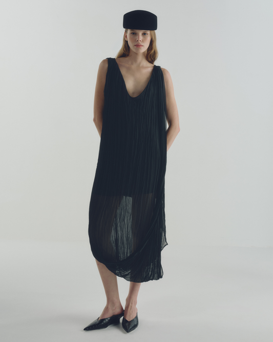 Vestido Wrinkled Preto