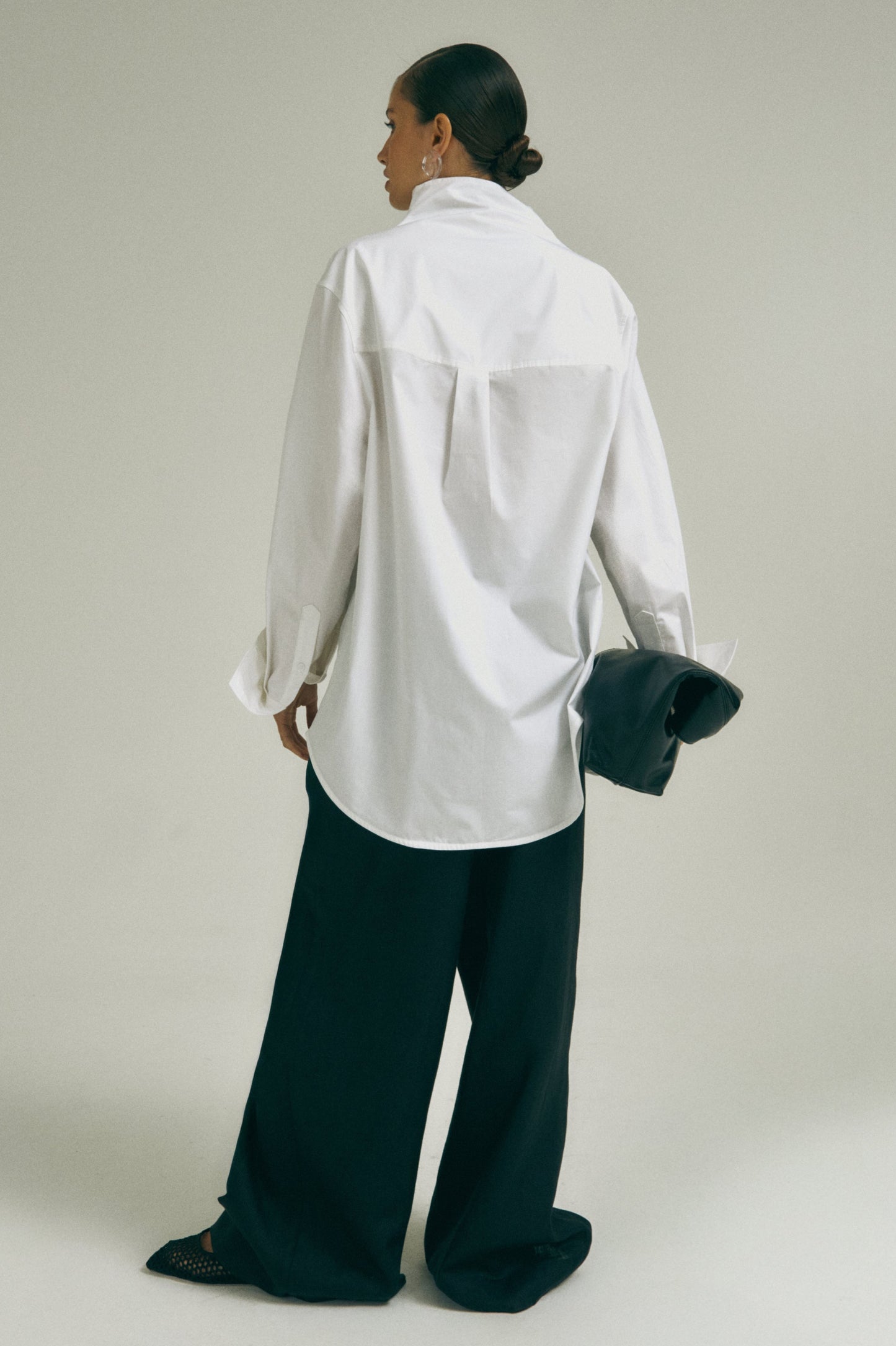 Camisa Oversized Gola Alta Branca